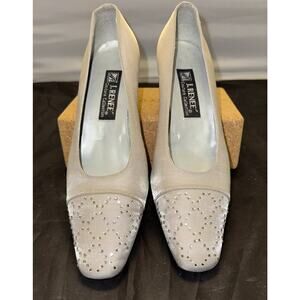 J. Renee Couture Collection Silver Crystal Embellishment 2.25" Heels SZ 9M VTG